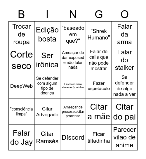 Bingo Maluca Bingo Card