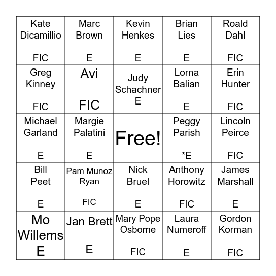 library bingo Card