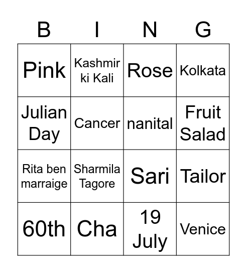 AMITA Bingo Card