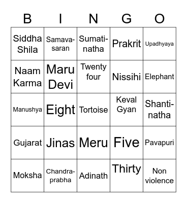 Jivdaya Trip Bingo Card