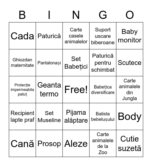 Bingo la Daruri Bingo Card