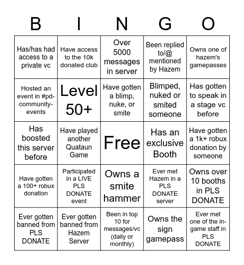 Hazem Server Bingo Card