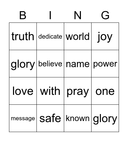 Bible Bingo Jesus Prays Bingo Card