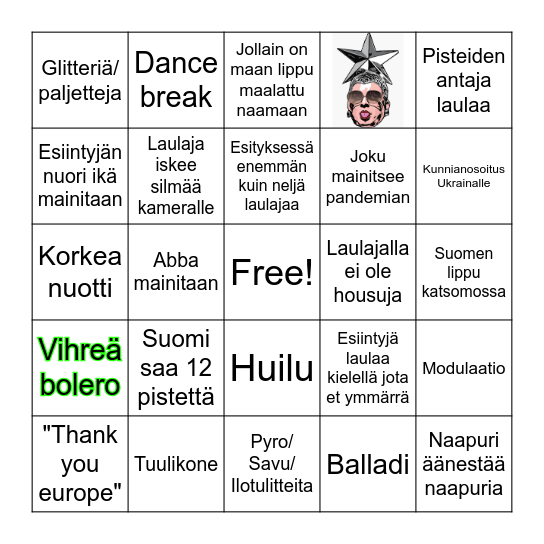 ✦ Viisubingo 2023 ✦ Bingo Card