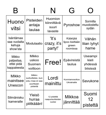 Viisubingo 2023 Bingo Card