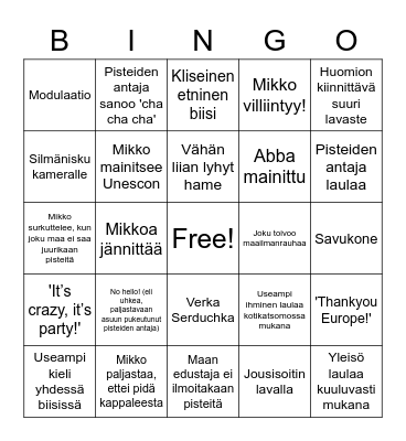 Viisubingo 2023 Bingo Card