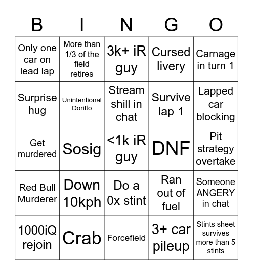 N24 2023 Bingo Card