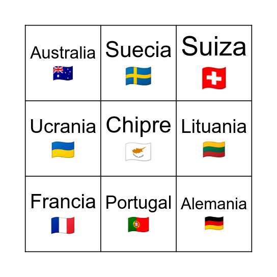 EuroBingo 2023 Bingo Card