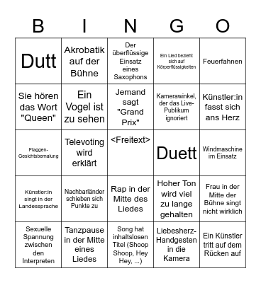 Random ESC 2023 Bingo Card