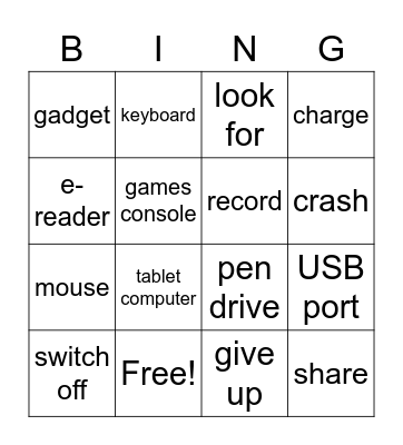 Unit 4 Bingo Card