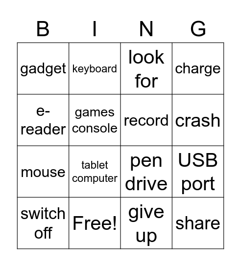 Unit 4 Bingo Card