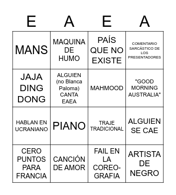 EUROÑOCO 2023 Bingo Card