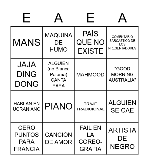 EUROÑOCO 2023 Bingo Card