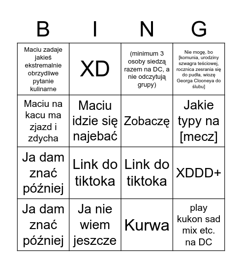 SNK Bingo Card