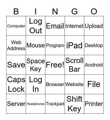 SES Computer Bingo! Bingo Card