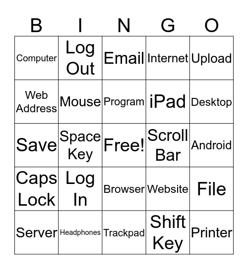 SES Computer Bingo! Bingo Card