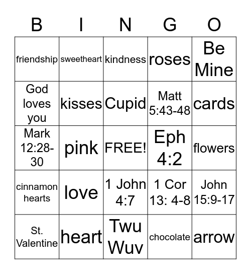 Valentine's Day!!! Bingo Card