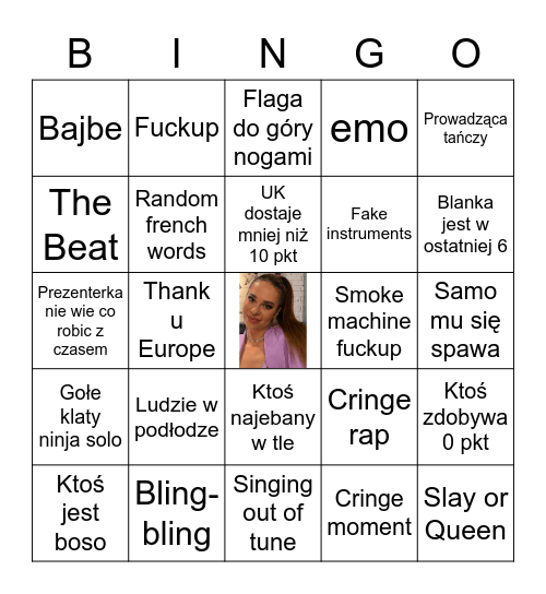 Eurowizja 2023 Bingo Card