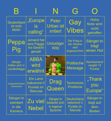 Eurovision 2023 Bingo Card