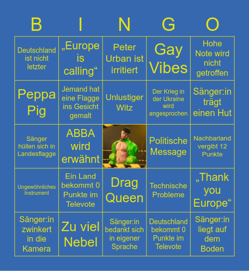 Eurovision 2023 Bingo Card