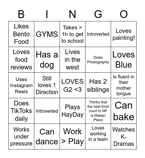 G2 BINGO Card