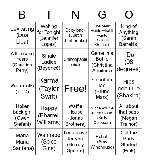 Stop POP and lock it Bingo Card