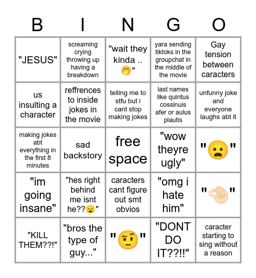 Escape room Bingo Card