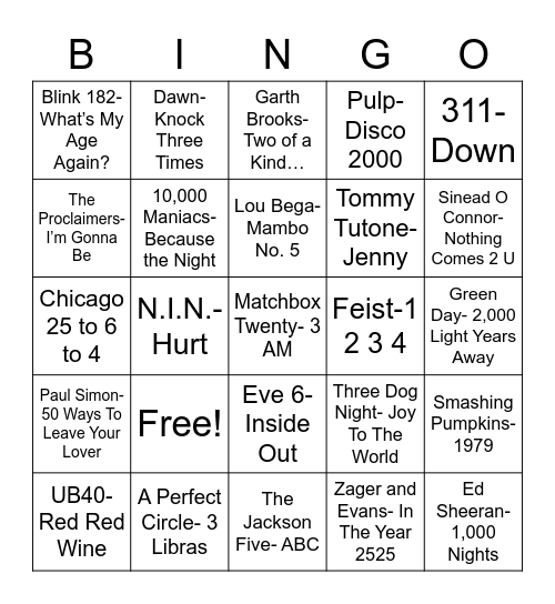 Radio Bingo: Count On It Bingo Card