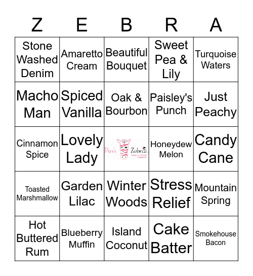 PINK ZEBRA Bingo Card