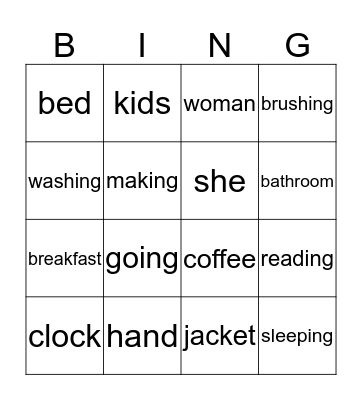 Good Morning Bingo Card