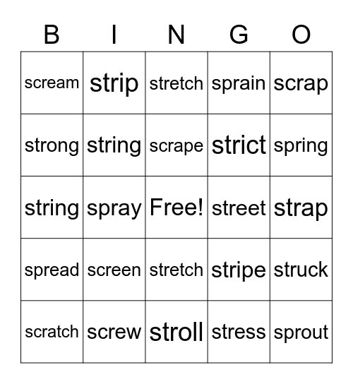 Sort 37 Triple R Blends-SCR,STR, SPR Bingo Card