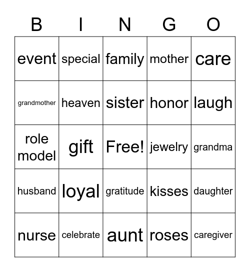 Mother's Day Bingo 2023 Bingo Card