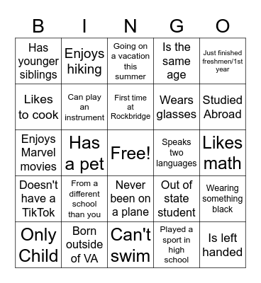 IDT Bingo Card