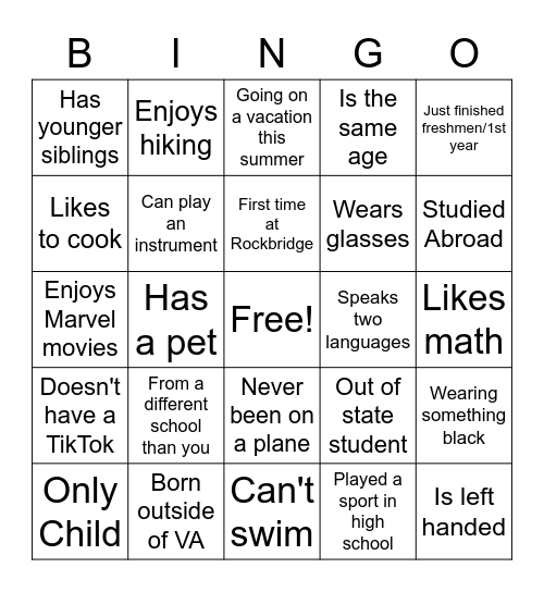 IDT Bingo Card