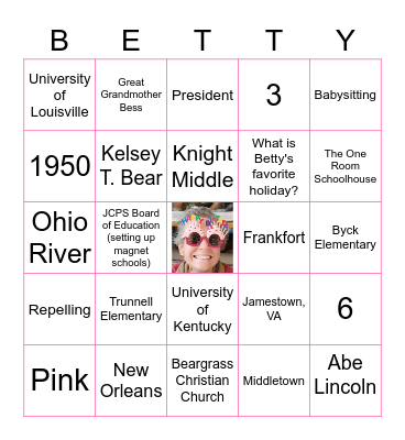 Betty Bingo! Bingo Card