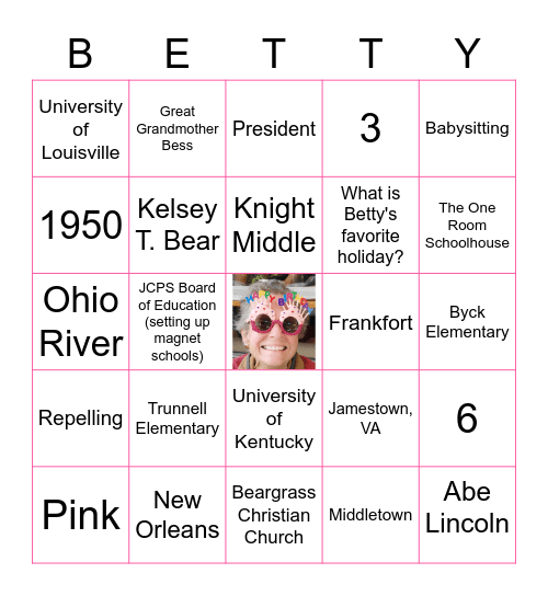 Betty Bingo! Bingo Card