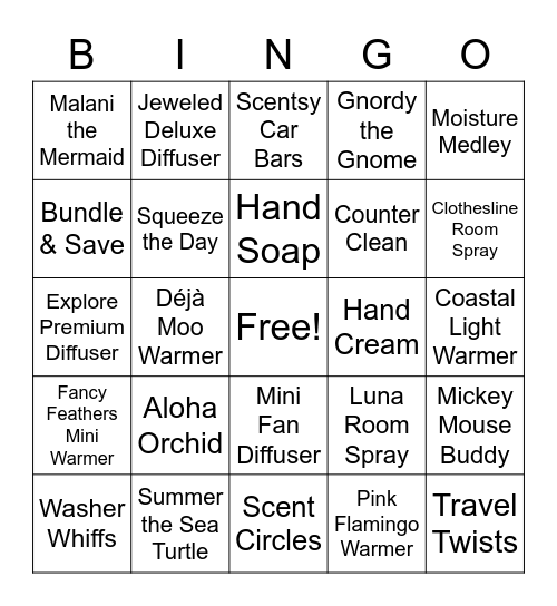 Bingo with Liz Bingo Card