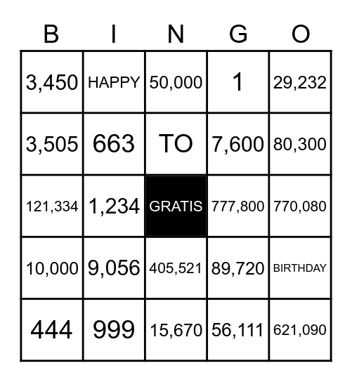 Bingo Card