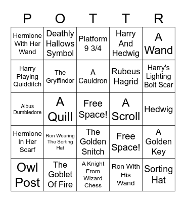 Harry Potter Bingo Card