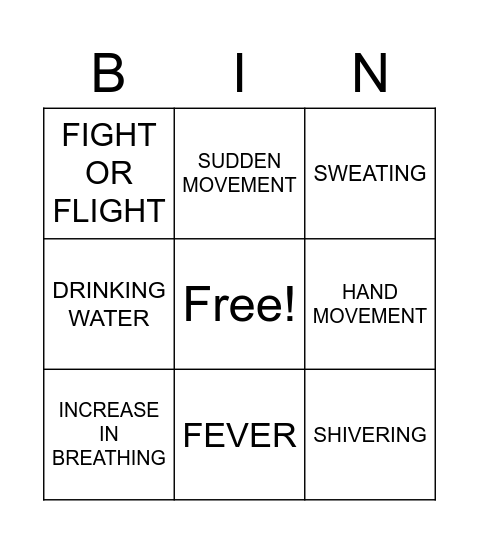 BINGOSTASIS! Bingo Card