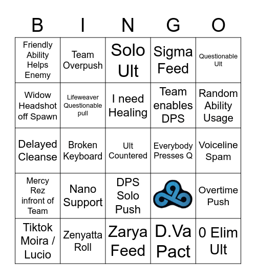Competitive Bingo - Overwatch 2 Bingo Card
