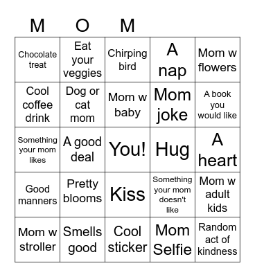 Mother's Day Bingo Card