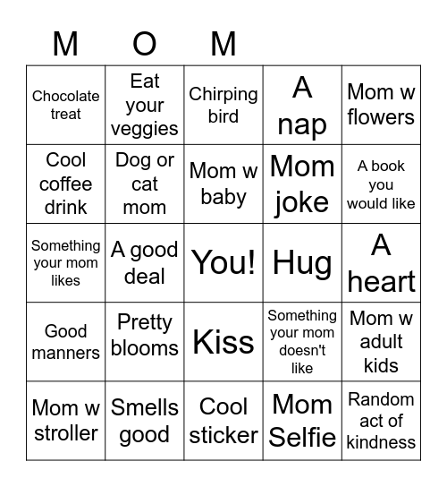 Mother's Day Bingo Card