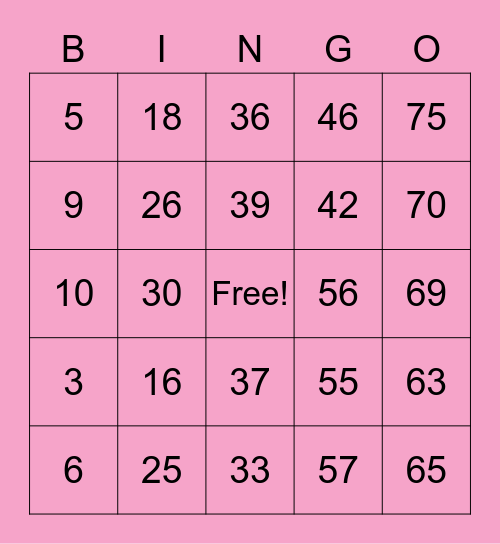 ✨ LUCKY BINGO CARD ✨ Bingo Card