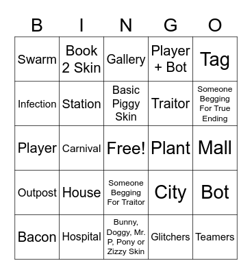 Piggy Book 1 Bingo Card