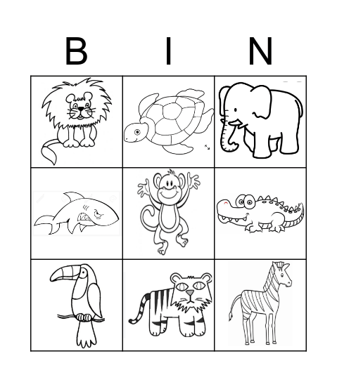 WILD ANIMALS Bingo Card