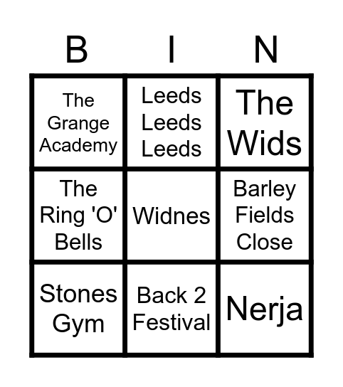 Gazzie Bingo Card