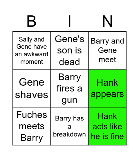 Barry Season 4 Episode 6 Bingo Card