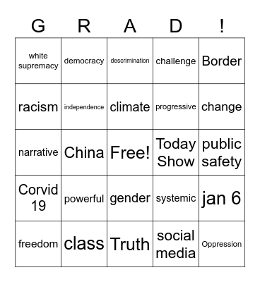 Georgetown Law Bingo Card