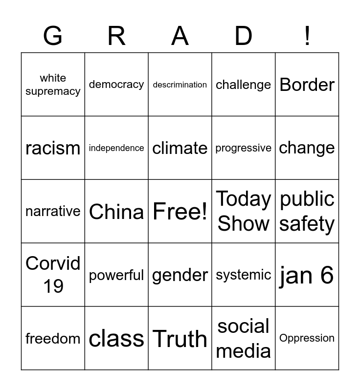 Law Bingo Card